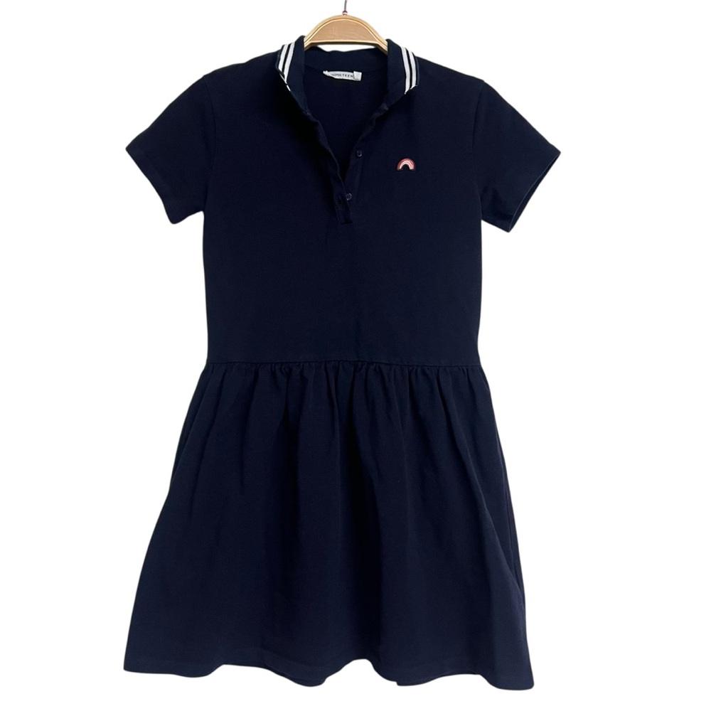 Monoprix‎ Tweens Navy Blue Kids Polo Dress Girls Size 14
